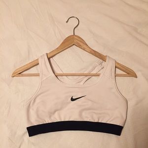 White Nike sports bra